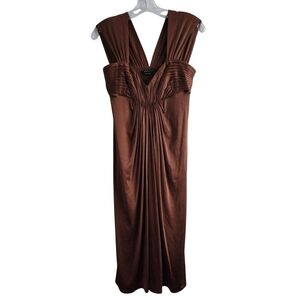BCBGMaxazaria Brown Grecianstyle Dress Size X-small Formal Prom Banquet